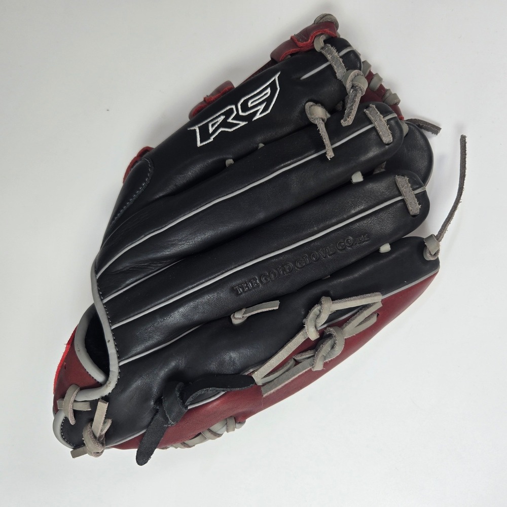Rawlings R9 Series Baseball Glove Mens 12.75 Inch Black Burgundy R93029-6BSG RH
